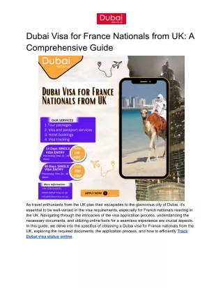 Dubai Visa for France Nationals from UK: A Comprehensive Guide