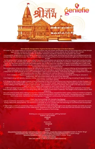 Ayodhya Ram Mandir Inauguration