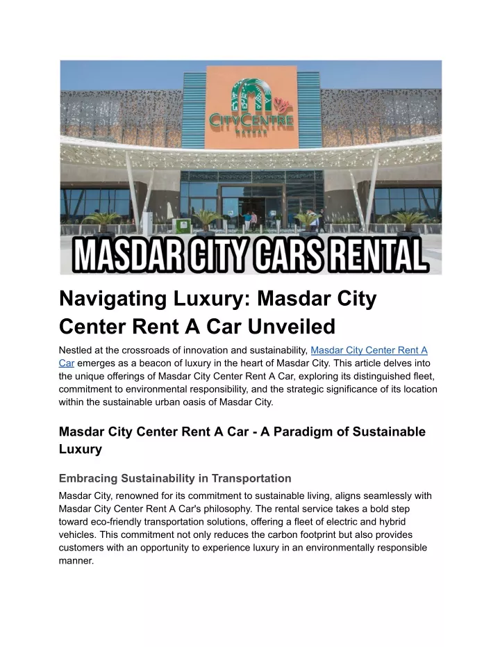 navigating luxury masdar city center rent