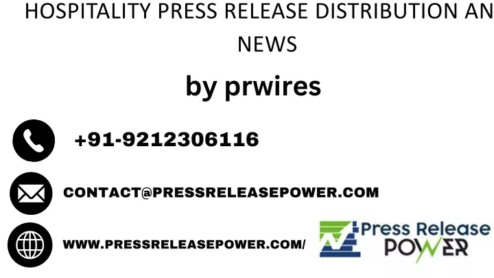 hospitality press release distribution and news