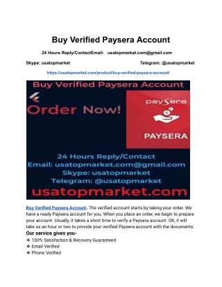 Buy Verified Paysera Account