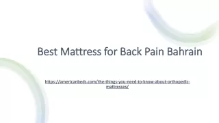 Best Mattress for Back Pain Bahrain