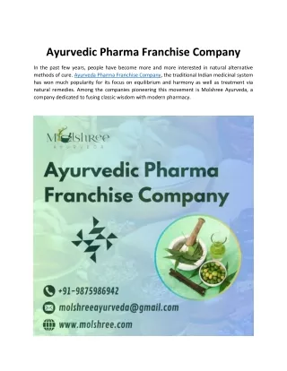 Ayurvedic Pharma Franchise Company