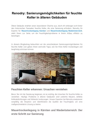 renodry sanierungsm glichkeiten f r feuchte