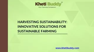 Harvesting Sustainability Innovative Solutions for Sustainable Farming