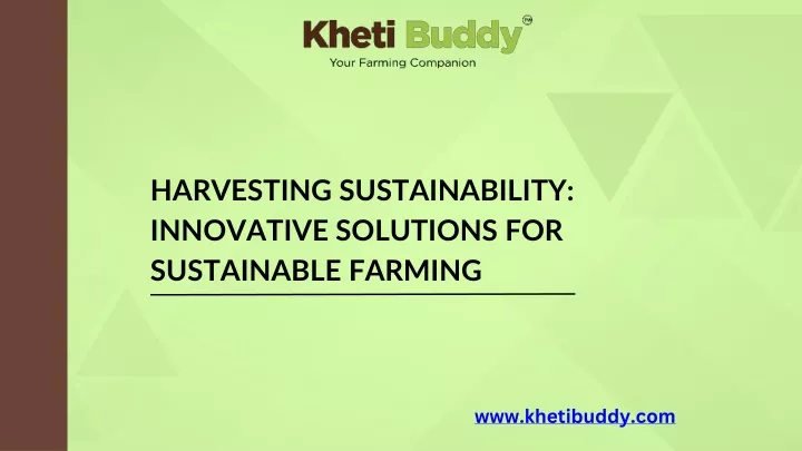 harvesting sustainability innovative solutions