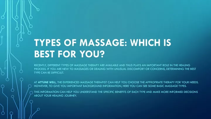 types of massage which is best for you