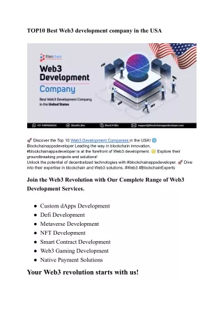 TOP10 Best Web3 development company in the USA