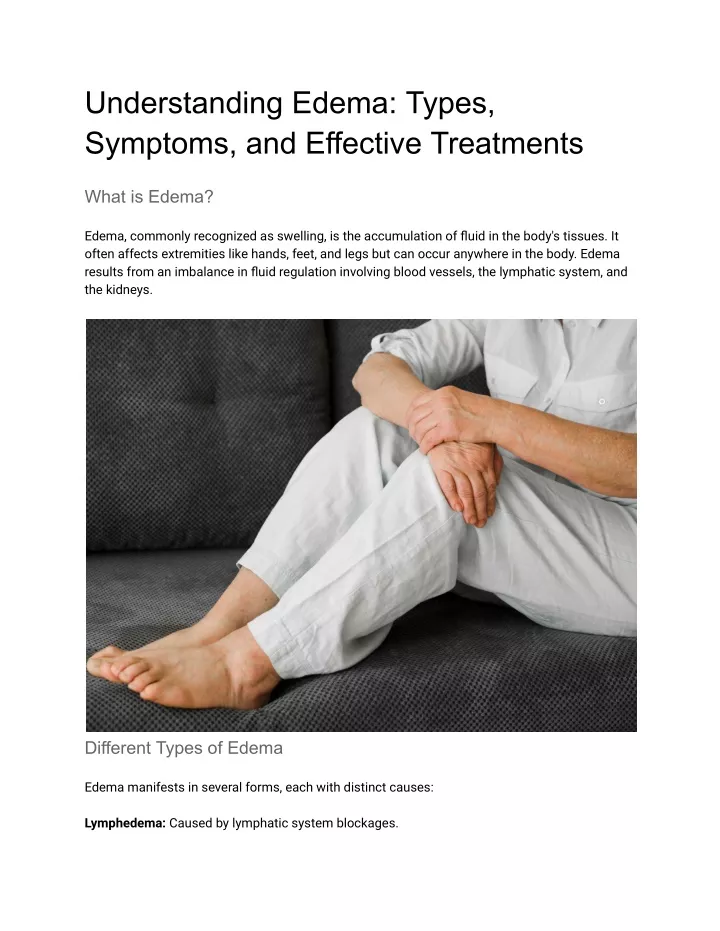 understanding edema types symptoms and effective