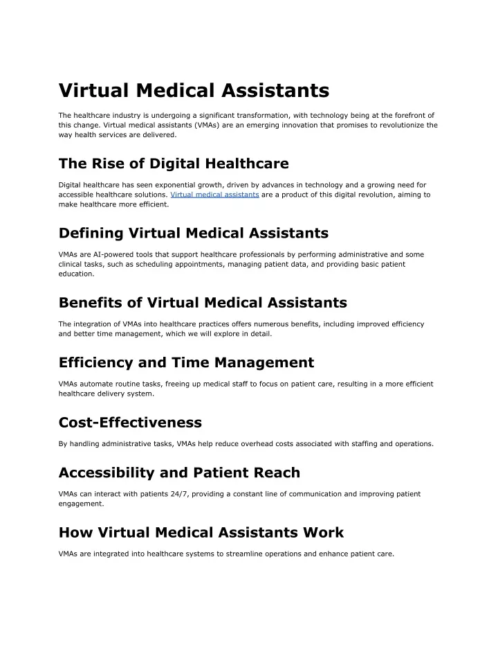 virtual medical assistants