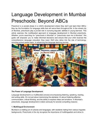 Language Development in Mumbai Preschools_ Beyond ABCs