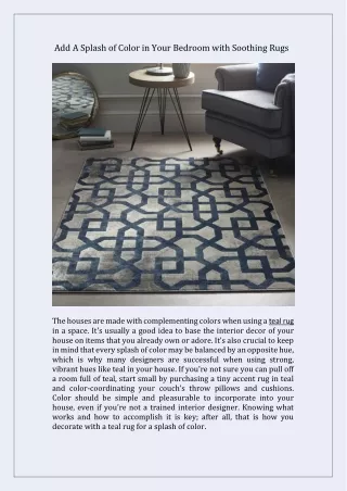add a splash of color in your bedroom with