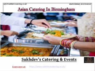 Experience Authentic Asian Catering in Birmingham