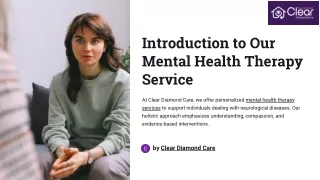 Top Mental Health Therapy Service - Clear Diamond Care