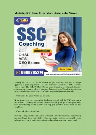 mastering ssc exam preparation strategies