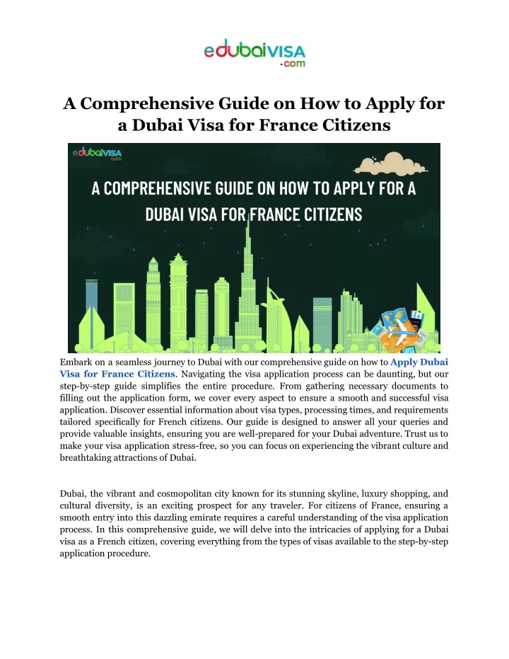 a comprehensive guide on how to apply for a dubai