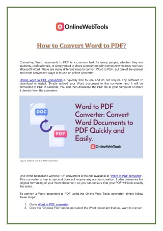 Online word to PDF Converters