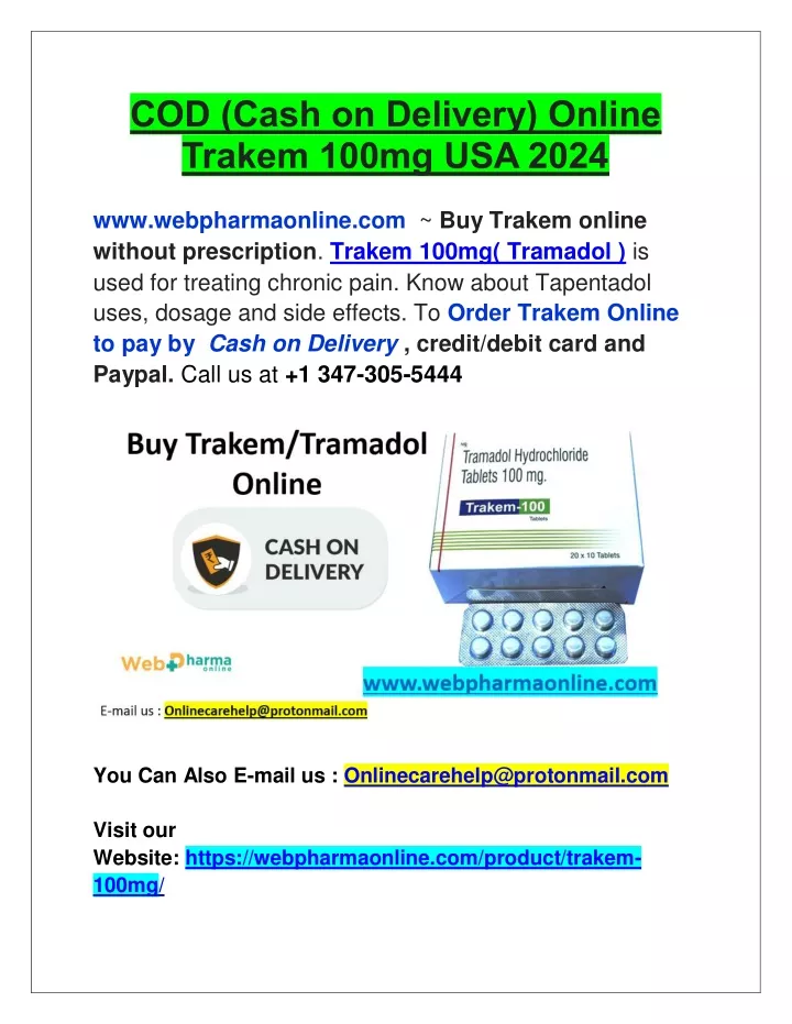 cod cash on delivery online trakem 100mg usa 2024