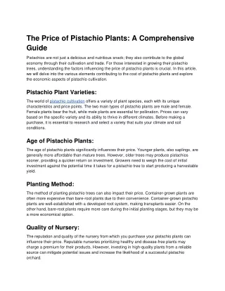 The Price of Pistachio Plants_ A Comprehensive Guide