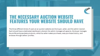 the necessary auction website features your