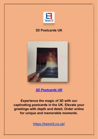 3d postcards uk
