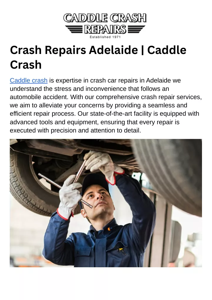 crash repairs adelaide caddle crash