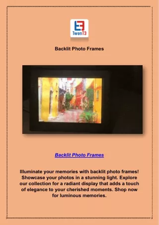 Backlit Photo Frames