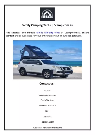 Family Camping Tents  Ccamp.com.au