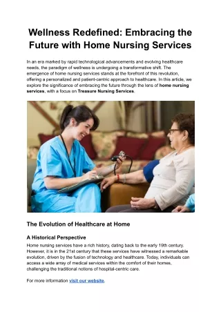 Wellness Redefined_ Embracing the Future with Home Nursing Services