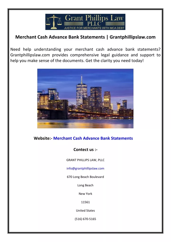 merchant cash advance bank statements