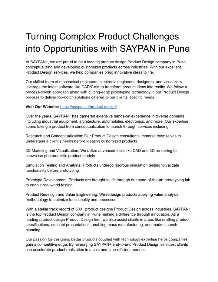 turning complex product challenges into