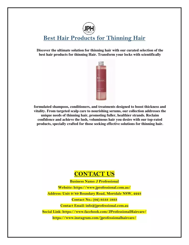 best hair products for thinning hair
