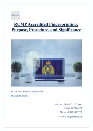rcmp accredited fingerprinting purpose procedure