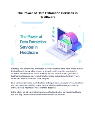 The Power of Data Extraction Services in Healthcare