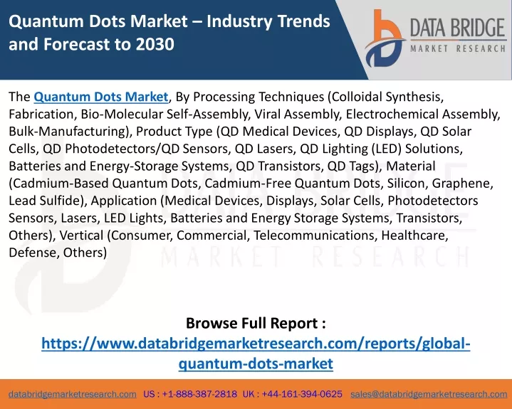 quantum dots market industry trends and forecast