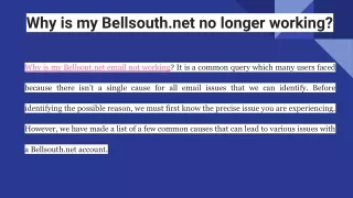 Why is my Bellsouth.net no longer working?