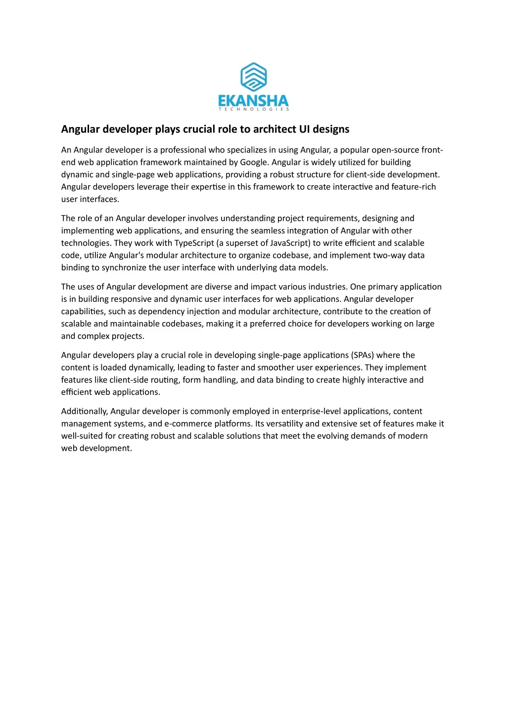 PPT - Angular developer plays crucial role to architect UI designs ...