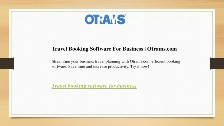 travel booking software for business otrams