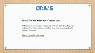 Travel Mobile Software  Otrams.com