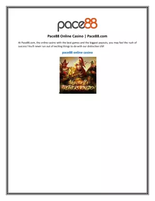 Pace88 Online Casino | Pace88.com