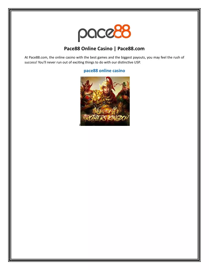 pace88 online casino pace88 com