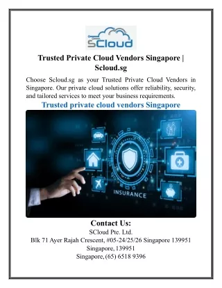 Trusted Private Cloud Vendors Singapore | Scloud.sg