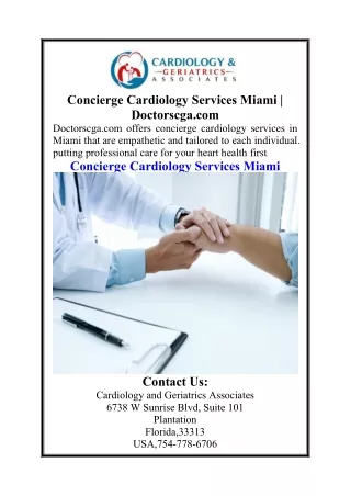 Concierge Cardiology Services Miami  Doctorscga.com