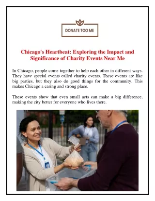 Chicago's Heartbeat Exploring the Impact and Significance of Charity Events Near Me