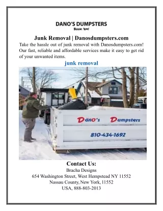 Junk Removal | Danosdumpsters.com