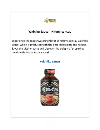 Yakiniku Sauce  Hifumi.com