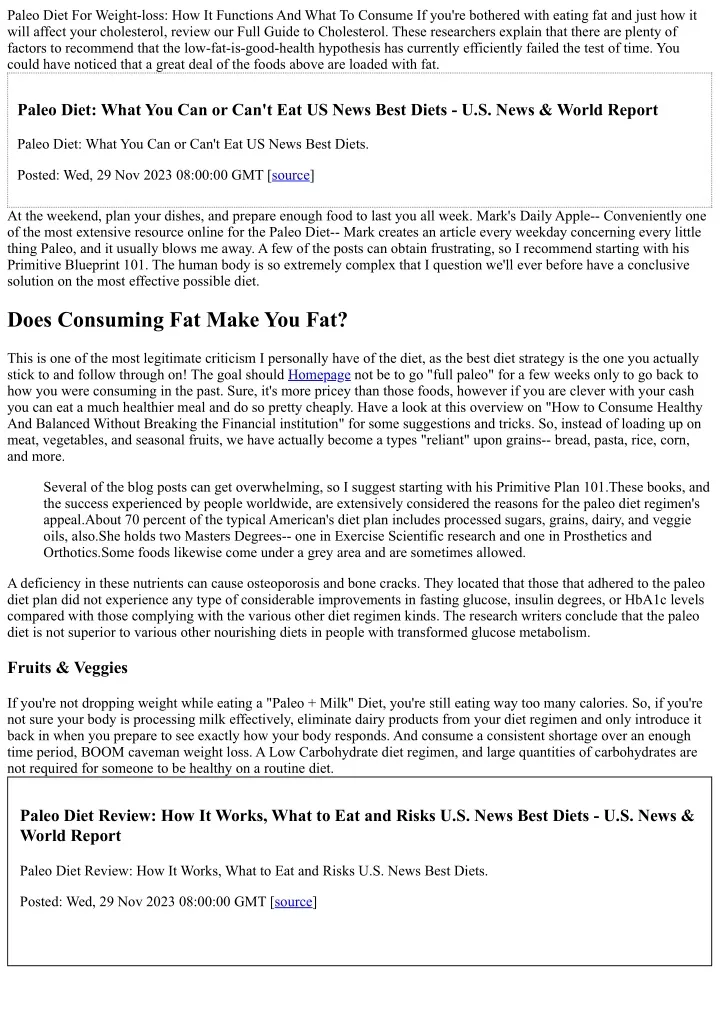 paleo diet for weight loss how it functions