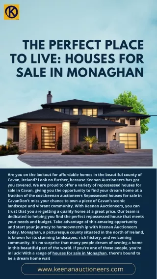 The Perfect Place to Live: Houses for Sale in Monaghan