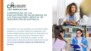 CMI - Comprensión de las evaluaciones de salud mental en las evaluaciones médicas de inmigración de Australia