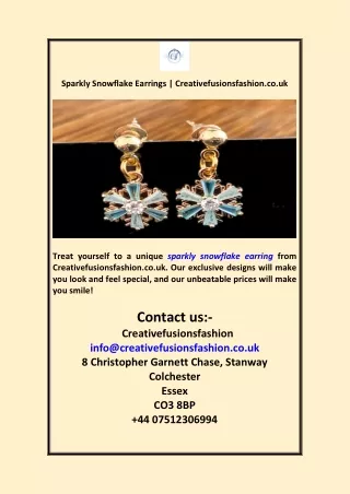Sparkly Snowflake Earrings  Creativefusionsfashion.co.uk
